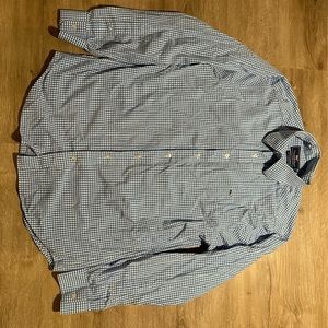 Vineyard Vines Size Medium Gingham Shirt Slim Fit Whale Blue White Check
